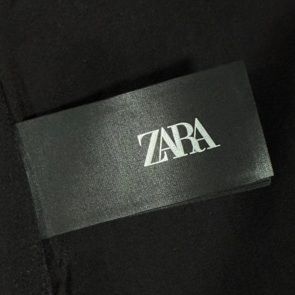 Zara Black Embroidered Fringe Wrap Skirt Sarong Cover Up Women's L NWT - Picture 6 of 7